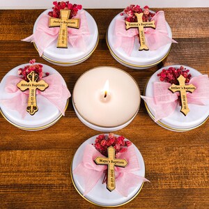 Custom Candles Baptism Favors, Scented Candle, Baptism Candles, Christening Baptism Gifts, First Communion, Taufgeschenk, Quinceanera Favors
