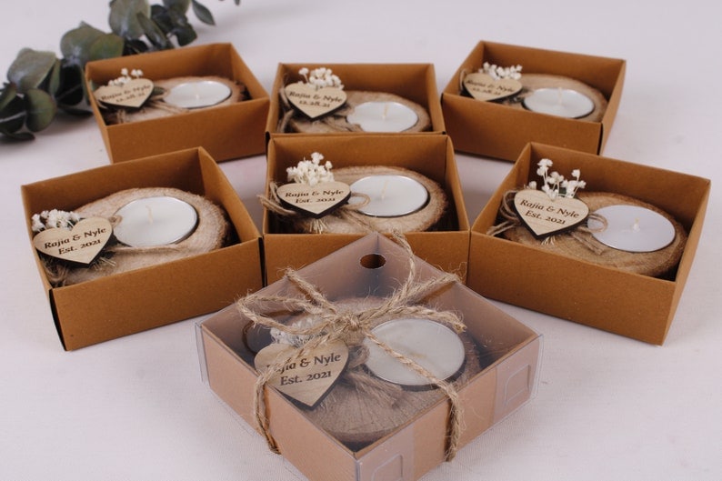 Bulk Wedding Favors for Guests Rustic Bulk Candle Favors Bridal Shower Tealight Holders Thank You Favor Floral Bulk Wedding Favor image 9