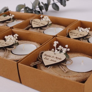 Cadeaux de mariage en vrac pour les invités pour bougies rustiques en vrac Photophores pour la douche nuptiale Merci pour votre faveur Faveurs de mariage florales en vrac image 8