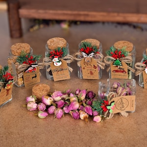Christmas Gifts, Loose Leaf Tea Jars, Christmas Tea Party Favors, Merry Christmas, Happy Holidays, Stocking Stuffer, Gift for Host, Tea Gift
