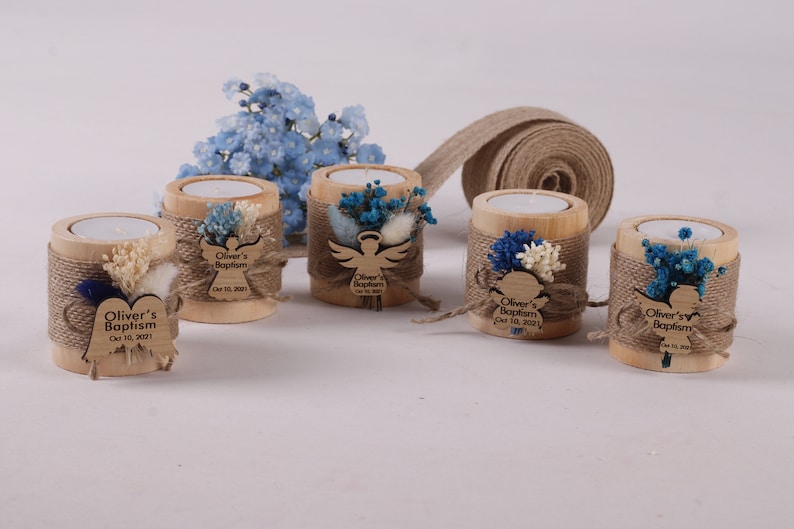 Handmade Baptism Candle Favors Birthday Bulk Favors Baby Shower Candle Bulk Favors Unique Favors Tealight Holders Thank You Favors image 6