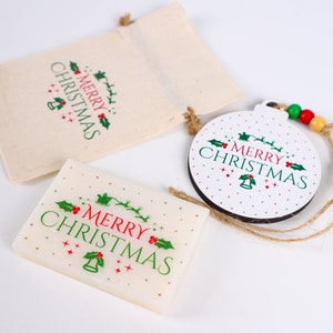 Personalized Christmas Ornament & Soap Favor in a Gift Bag, New Year Merry Christmas Favor,Handmade Noel Christmas Gifts,Christmas Ornaments