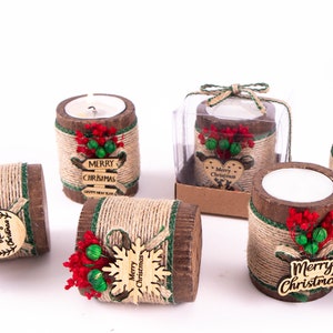 Personalisierte Weihnachtsgeschenke, Weihnachten personalisierte Kerze Favor, Weihnachten Kerzenhalter aus Holz, Happy Holiday Favor, Noel Frohe Weihnachten