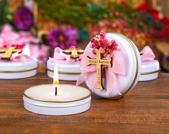 Custom Candles Baptism Favors, Scented Candle, Baptism Candles, Christening Baptism Gifts, First Communion, Taufgeschenk, Quinceanera Favors