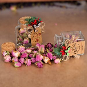 Christmas Gifts, Loose Leaf Tea Jars, Christmas Tea Party Favors, Merry Christmas, Happy Holidays, Stocking Stuffer, Gift for Host, Tea Gift