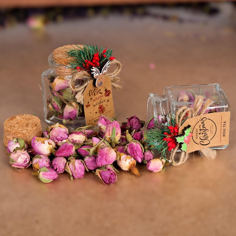 Christmas Gifts, Loose Leaf Tea Jars, Christmas Tea Party Favors, Merry Christmas, Happy Holidays, Stocking Stuffer, Gift for Host, Tea Gift