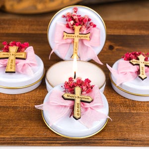 Custom Candles Baptism Favors, Scented Candle, Baptism Candles, Christening Baptism Gifts, First Communion, Taufgeschenk, Quinceanera Favors