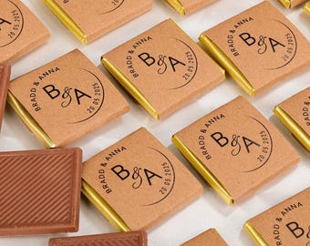 Wedding Chocolate, Custom Chocolate Favors, Wedding Favors, Bridal Shower Favors, Engagement Favors, Chocolate Gifts, Wedding Guest Favors
