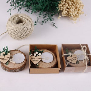 Cadeaux de mariage en vrac pour les invités pour bougies rustiques en vrac Photophores pour la douche nuptiale Merci pour votre faveur Faveurs de mariage florales en vrac image 4