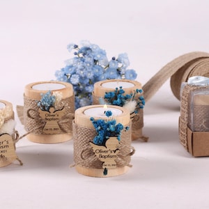 Handgemachte Taufkerze Gefälligkeiten, Taufe Bevorzugungen Massenkerzen, Babyparty personalisierte Kerzenhalter, Erinnerungskerze, Quinceanera Bevorzugungen