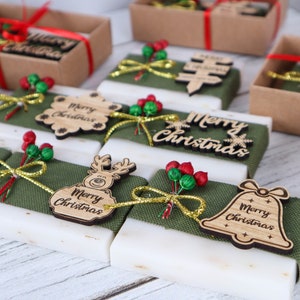 Personalized Christmas Scented Soap Favors, Custom Christmas Gifts, New Year Merry Christmas Favors, Noel, X-mas Gifts Coworker Friends