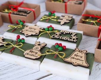 Personalized Christmas Scented Soap Favors, Custom Christmas Gifts, New Year Merry Christmas Favors, Noel, X-mas Gifts Coworker Friends