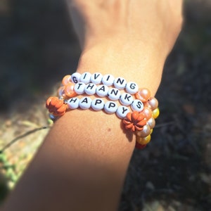 Personalized Fall Bracelet Pumpkin Charm Bracelet Kids/Girls/Boys/Women Orange For Fall Hand Made Gift Any Name