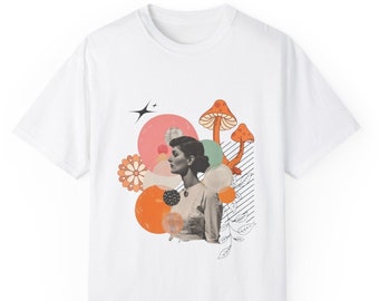 Retro Women Floral Mushroom T-Shirt