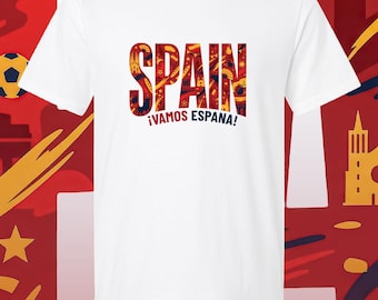 T-shirt graphique Espagne, Vêtements de football Vamos Espana, T-shirt des fans de La Roja