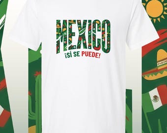 Mexico Football Shirt, Si Se Puede Soccer Tee, Mexican Supporter T-Shirt, Mexico Fan Gift, Retro El Tri  Jersey, Copa America World Cup