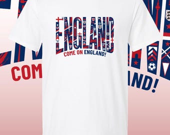 England Football T-Shirt | "Come On England!" Graphic Tee, Unisex Fan Apparel