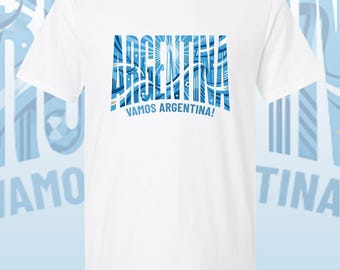 Argentina Soccer Shirt, Retro Vamos Argentina T-Shirt, Vintage Style Football Tee, Unisex Streetwear Clothing