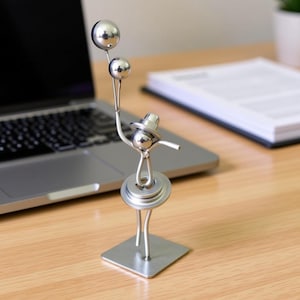 Metal Art Ballet Dancer Figurine: Nuts and Bolts Sculpture