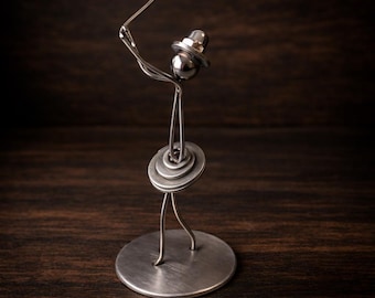 Metal Golfer Sculpture office desk decor miniature figurines