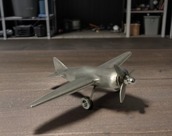 metal airplane model figurine/metal plane scrap art/plane desk decor/handmade weld sculpture/quirky tabletop decor/boss gift/garage decor