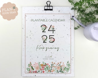 Seed Paper Plantable Calendar | Start Any Month | Eco-Friendly A5 & A4 Sizes | British Wildflowers | Sustainable Living | Planner | Recycled