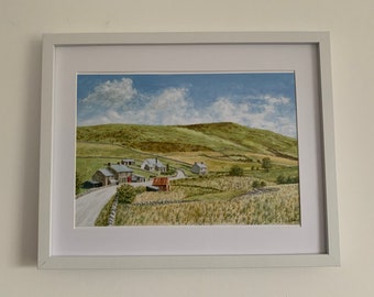 Capel Celyn, Tryweryn (Village) - Print of Original Acrylic Painting - Art - Cofiwch Dryweryn - North Wales