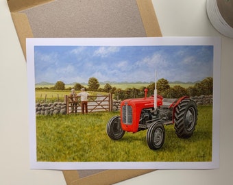 Massey Ferguson Tractor - Print of Original Acrylic Painting - Art