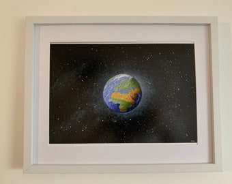 宇宙から見た地球 アクリルアートプリント | 星の絵画、宇宙アート