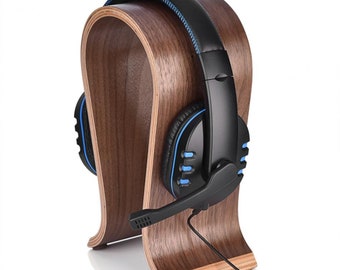 Wooden headphone holder, wooden headphone holder for office, home, gamer