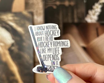 I Know Nothing about Hockey sticker | Kindle sticker | Bookish | Waterbottle sticker