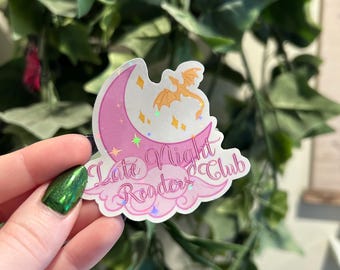 Late Night Reader sticker | Kindle sticker | Bookish | Waterbottle sticker