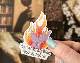 Burning witches sticker | Kindle sticker | Bookish | Waterbottle sticker | TS | Kindle accessories