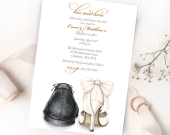 Custom Printed Hand-Illustrated Invitation for Wedding, Save the Date, Engagement Party, Couple’s Shower, Rehearsal Dinner, Wedding Brunch.