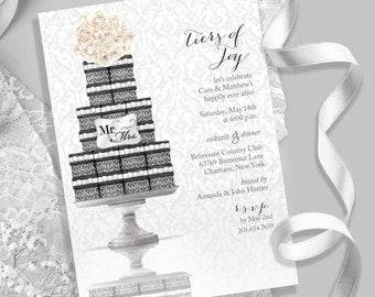 Custom Printed Hand-Illustrated Invitation for Wedding, Save the Date, Engagement Party, Couple’s Shower, Rehearsal Dinner, Wedding Brunch.