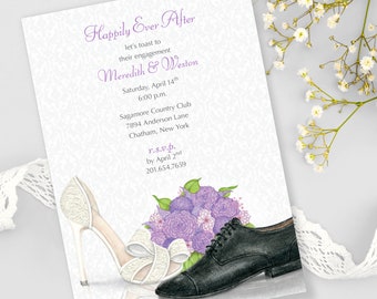 Custom Printed Hand-Illustrated Invitation for Wedding, Save the Date, Engagement Party, Couple’s Shower, Rehearsal Dinner, Wedding Brunch.