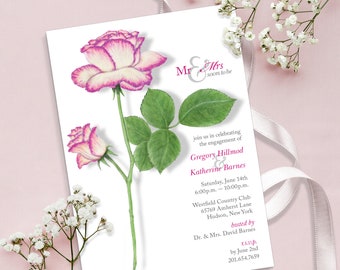 Custom Printed Hand-Illustrated Invitation for Wedding, Save the Date, Engagement Party, Couple’s Shower, Rehearsal Dinner, Wedding Brunch.