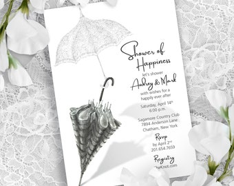 Custom Printed Hand-Illustrated Invitation for Wedding, Save the Date, Engagement Party, Couple’s Shower, Rehearsal Dinner, Wedding Brunch.