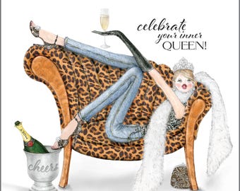 Chique mode meisje handgetekende afdrukbare kunst/stijlvolle vrouw en accessoires bundel/mode muurdecoratie/glamour custom briefpapier kunst/fashionista cadeau