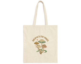 Mushroom Canvas Tote Bag / Mushroom Lover Gift / El mejor regalo para ella / Bolsas de mano estéticas / Bolsas de mano minimalistas