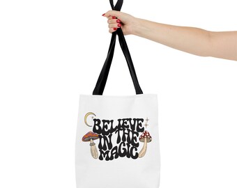 Magic Mushroom Canvas Tote Bag, Nature Lover Gift
