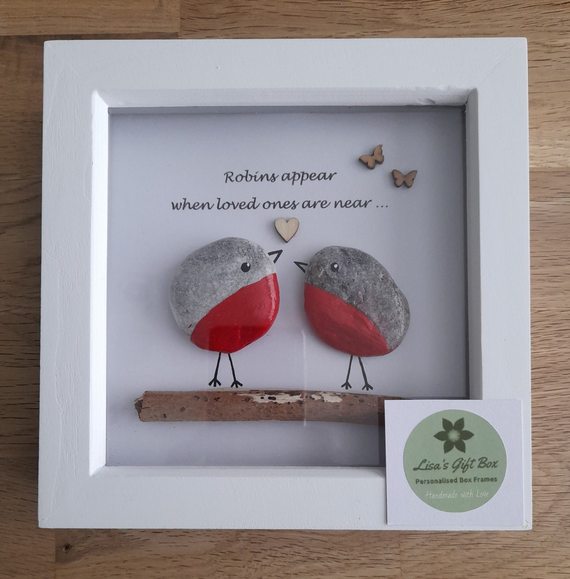 Box frames featuring natural painted pebbles Etsy