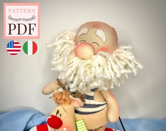 Cartamodello "Babbo in Surf" : babbo natale estivo, download pdf istantaneo