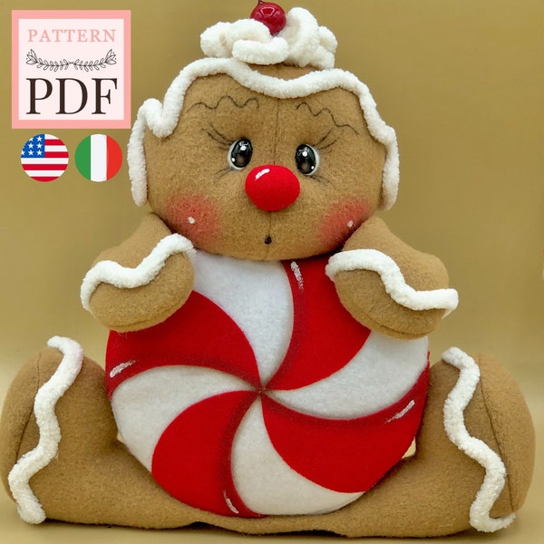 Cartamodello "Ginger-Pop", pan di zenzero, gingerbread, natale, semplice da realizzare, digitale