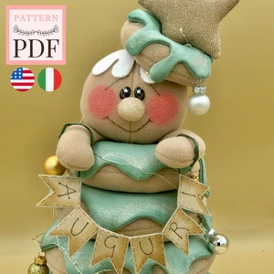 Cartamodello "Ginger-Tree", albero di natale, ciambelle, natale, semplice da realizzare, digitale