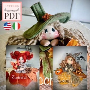 SET 3 in 1 Pumpkin dolls pattern: Halloween collection, pdf, instant download