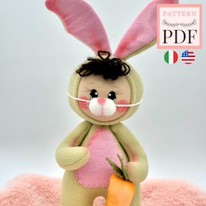 Pattern Bunny Doll - easter doll rabbit - pdf - easy to make - instant download