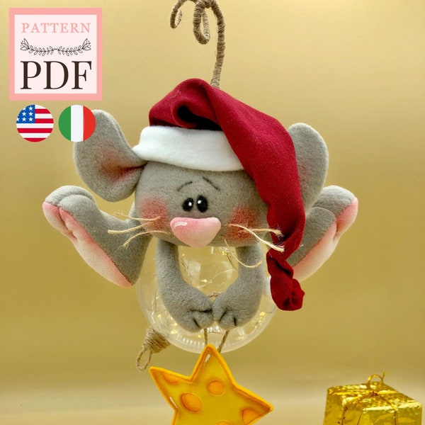 Pattern "Little Light" the mouse, Christmas pdf, instant download, easy to make