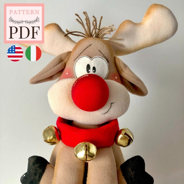 Sewing Pattern reindeer - Christmas pdf, instant download, easy to make