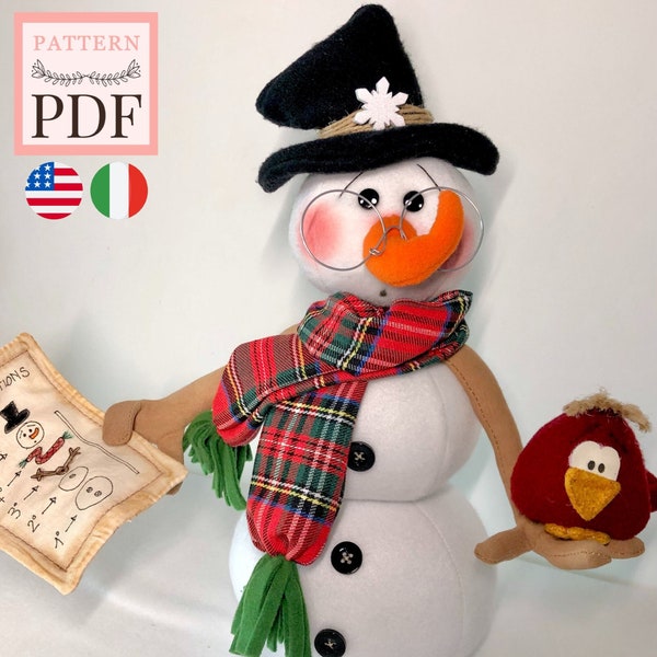 Cartamodello Puzzle di Neve - Natale, bambola, pdf, facile da realizzare, download instantaneo